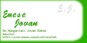 emese jovan business card